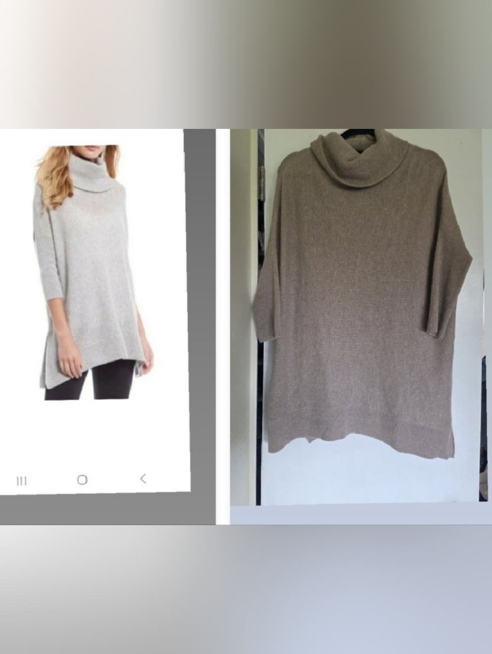 Aqua Cashmere 3/4 Sleeves Sweater